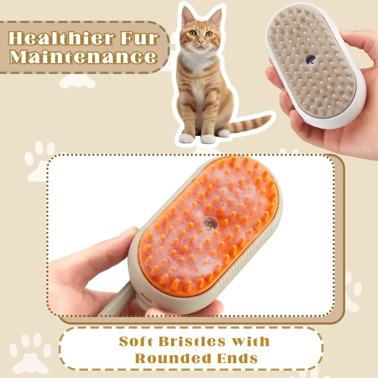 3-in-1 Pet Steam Massage Brush